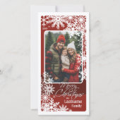 Verticale foto - Laat het sneeuwen - Bordeaux Feestdagenkaart (Voorkant)