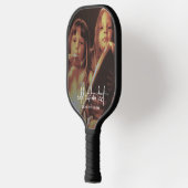 Verticale foto met aangepaste tekst in Trendy Scri Pickleball Paddle (Links)