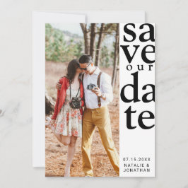 verticale foto Minimalistisch zwart-wit magazine Save The Date