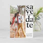 verticale foto Minimalistisch zwart-wit magazine Save The Date (Staand voorkant)