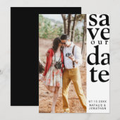verticale foto Minimalistisch zwart-wit magazine Save The Date (Voorkant / Achterkant)