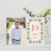 Verticale foto van Elegant  Border Holiday Feestdagenkaart (Staand voorkant)