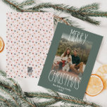 Verticale foto van Green Boho Polka Dot Kerstmis Feestdagenkaart<br><div class="desc">Deze groene boho polka stip met kerstfeestelijke kerstkaart is perfect voor uw moderne bohemische vakantiegroet. Het klassieke rustige, maar delicate, handgetekende lettertype geeft het een oorvolle blik, terwijl het schattig en eenvoudig blijft. De polka stippen komen in de aardtoon van rood, sage groen, wazige roze, terracotta, roest, en bruin. Het...</div>