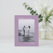 Verticale foto van Lavender Modern Minimalist Wedd Save The Date (Staand voorkant)