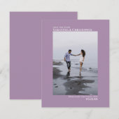 Verticale foto van Lavender Modern Minimalist Wedd Save The Date (Voorkant / Achterkant)