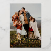 Verticale foto van Merry Kerstmis Wenskaart Folie Feestdagenkaart (Voorkant)