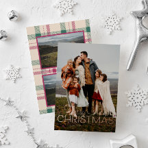 Verticale foto van Merry Kerstmis Wenskaart