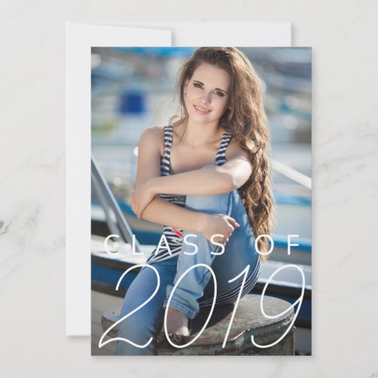 Verticale foto van Trendy Navy Blue Graduation Par Kaart (Voorkant)