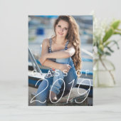 Verticale foto van Trendy Navy Blue Graduation Par Kaart (Staand voorkant)