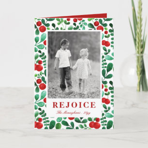 Verticale foto van verse bessen feestdagen kaart