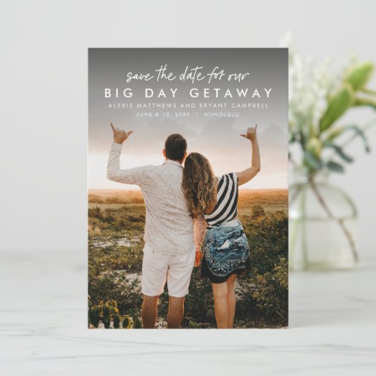 verticale foto voor doelbruiloft save the date (Staand voorkant)