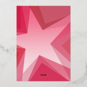 Verticale foto - Vrolijk kerstfeest - rode roze st Folie Feestdagenkaart (Achterkant)