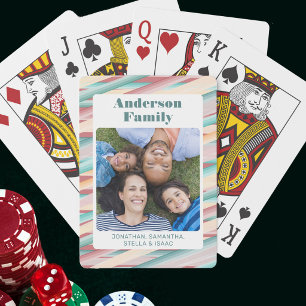 Verticale foto waterverf strepen Familie Pokerkaarten