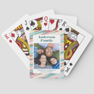 Verticale foto waterverf strepen Familie Pokerkaarten