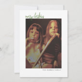 Verticale foto - witte rand minimaal - groene rug feestdagenkaart (Voorkant)