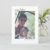 Verticale foto - witte rand minimaal - groene rug feestdagenkaart (Staand voorkant)