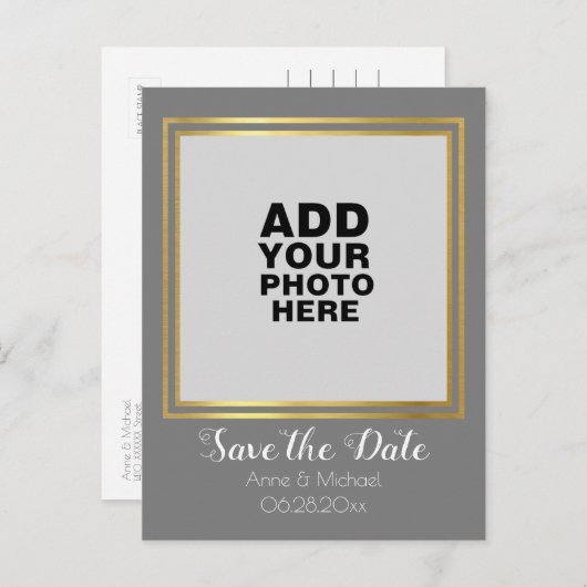verticale fotobruiloft aankondigingskaart (Voorkant / Achterkant)