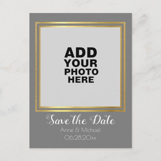 verticale fotobruiloft aankondigingskaart (Voorkant)