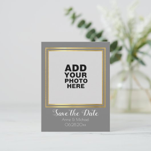 verticale fotobruiloft aankondigingskaart (Staand voorkant)