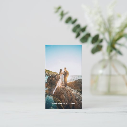 Verticale fotografie Visitekaartjes met QR code (Staand voorkant)