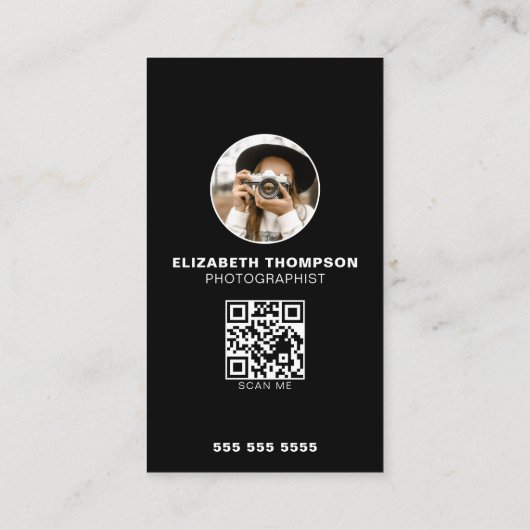 Verticale fotografie Visitekaartjes met QR code (Achterkant)