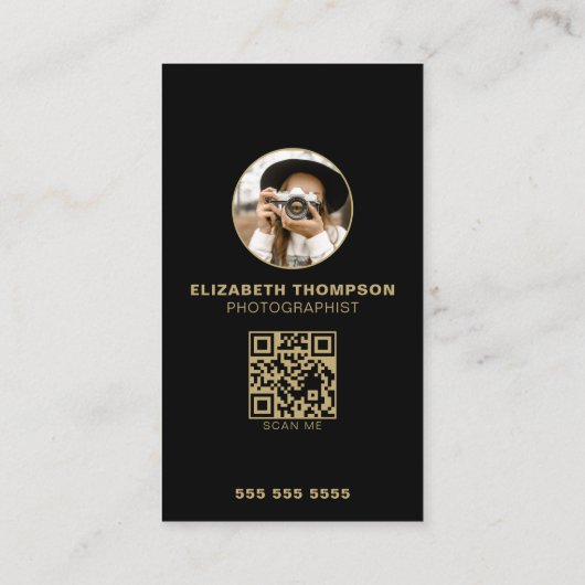Verticale fotografie Visitekaartjes met QR code (Achterkant)