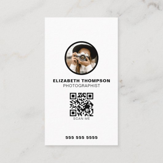 Verticale fotografie Visitekaartjes met QR code (Achterkant)