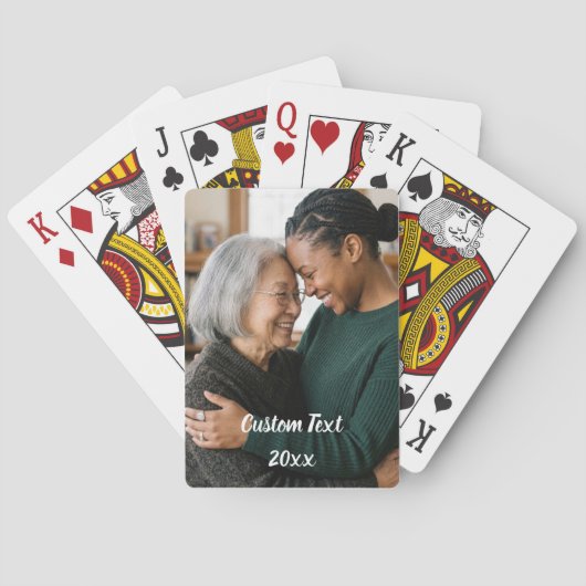 Verticale Fotokaart - Aangepaste tekst Pokerkaarte Pokerkaarten (Achterkant)