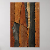 Verticale gebarsten texturen in aardtonen poster (Voorkant)