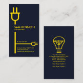 Verticale gele stroomstekker Verticaal Visitekaartje (Voorkant / Achterkant)