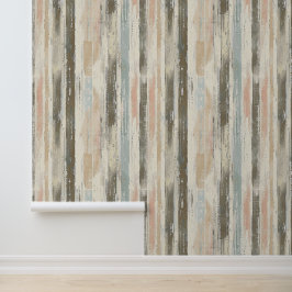 Verticale geschetste artistieke lijnen aarde kleur behang