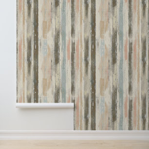 Verticale geschetste artistieke lijnen aarde kleur behang