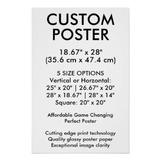 Verticale glanzende aangepaste poster 47,4 cm x 71