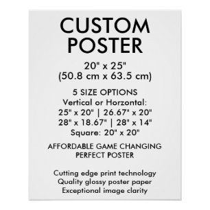 Verticale glanzende aangepaste poster 50,8 cm x 63