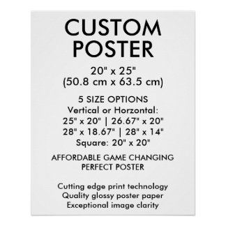 Verticale glanzende aangepaste poster 50,8 cm x 63