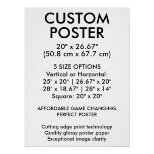 Verticale glanzende aangepaste poster 50,8 cm x 67