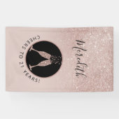 Verticale glinsterende 21e verjaardag champagne to spandoek (Horizontaal)