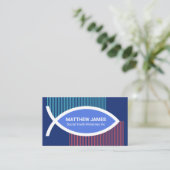 Verticale golflijnen Ichthus Fish Social Works Visitekaartje (Staand voorkant)