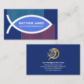 Verticale golflijnen Ichthus Fish Social Works Visitekaartje (Voorkant / Achterkant)