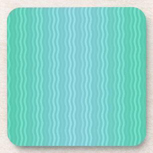 Verticale Golfstrepen Patroon Turquoise Teal Drankjes Onderzetter