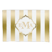 Verticale gouden en witte strepen kussensloop (Voorkant)