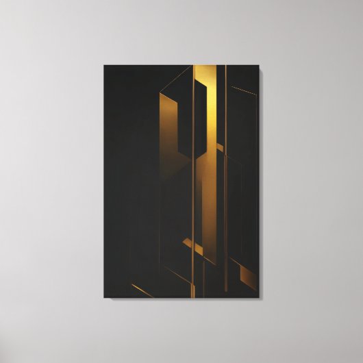 Verticale Gouden Minimalisme Canvas Afdruk (Voorkant)