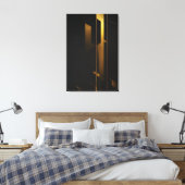 Verticale Gouden Minimalisme Canvas Afdruk (Insitu (Slaapkamer))