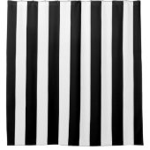 Verticale grafische strepen zwart en wit gestreept douchegordijn (Voorkant)
