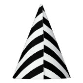 Verticale grafische strepen zwart en wit gestreept feesthoedjes (Achterkant)