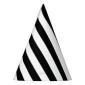 Verticale grafische strepen zwart en wit gestreept feesthoedjes (Links)