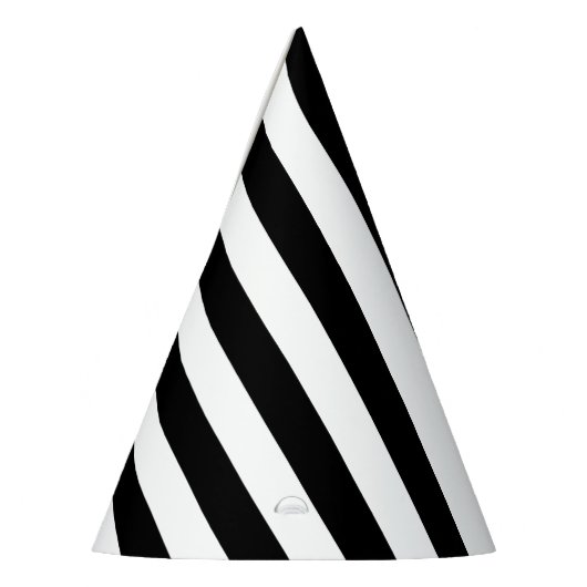 Verticale grafische strepen zwart en wit gestreept feesthoedjes (Links)
