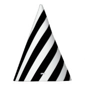 Verticale grafische strepen zwart en wit gestreept feesthoedjes (Rechts)