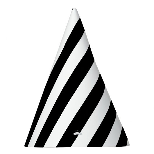 Verticale grafische strepen zwart en wit gestreept feesthoedjes (Rechts)