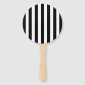 Verticale grafische strepen zwart en wit gestreept handwaaier (Achterkant)